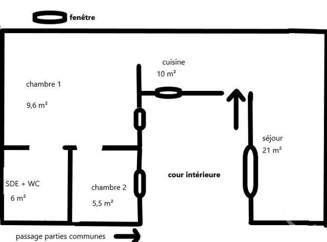 Appartement F3 à vendre - 3 pièces - 52.0 m2 - PARIS - 75017 - ILE-DE-FRANCE - Century 21 Patrimoine 17