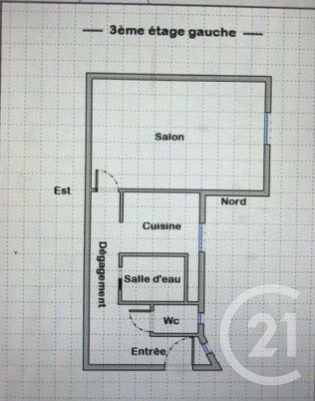 Appartement F1 à vendre - 1 pièce - 26.76 m2 - PARIS - 75017 - ILE-DE-FRANCE - Century 21 Patrimoine 17