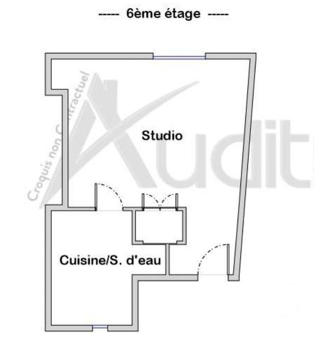 Appartement Chambre à vendre - 1 pièce - 14.53 m2 - PARIS - 75017 - ILE-DE-FRANCE - Century 21 Patrimoine 17