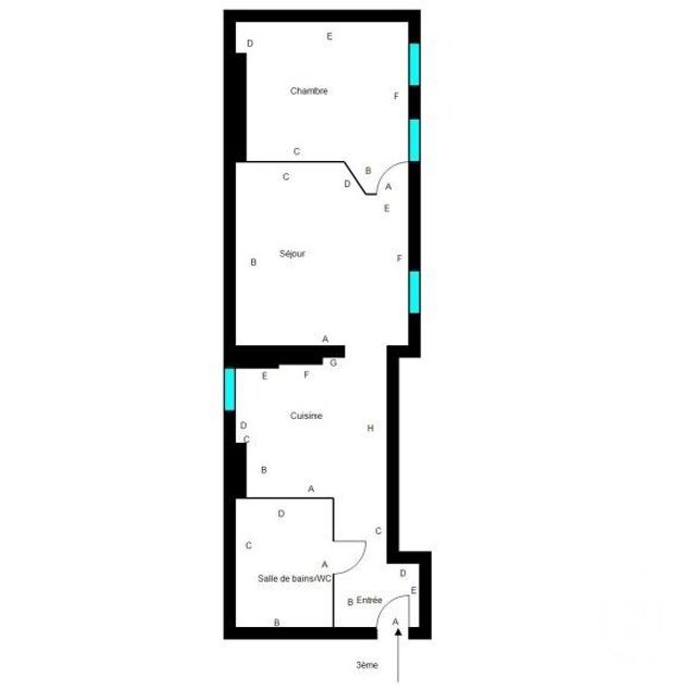 Appartement F2 à vendre - 2 pièces - 38.13 m2 - PARIS - 75018 - ILE-DE-FRANCE - Century 21 Patrimoine 17