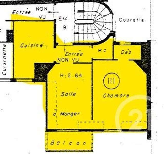 Appartement T2 à vendre - 2 pièces - 28.04 m2 - PARIS - 75017 - ILE-DE-FRANCE - Century 21 Patrimoine 17