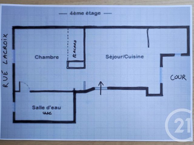 Appartement F2 à vendre - 2 pièces - 28.01 m2 - PARIS - 75017 - ILE-DE-FRANCE - Century 21 Patrimoine 17