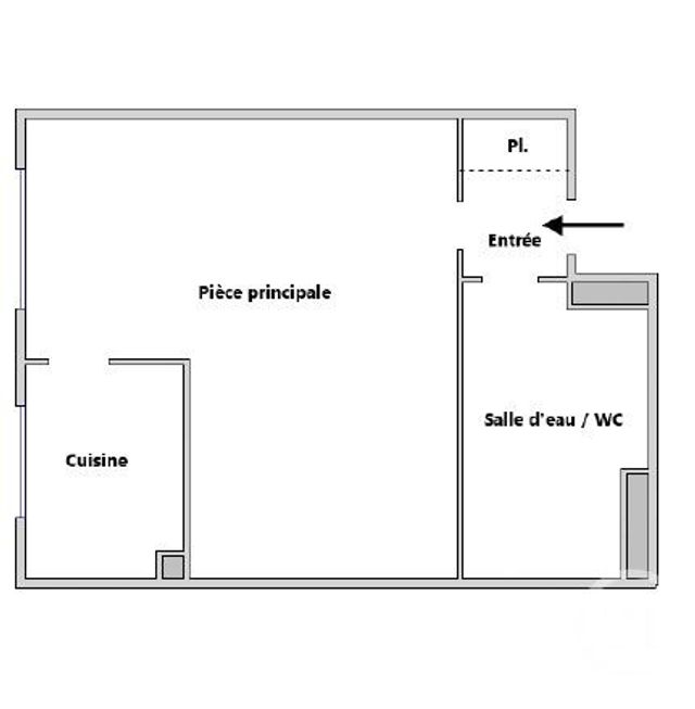 Appartement Studio à vendre - 1 pièce - 21.15 m2 - PARIS - 75018 - ILE-DE-FRANCE - Century 21 Patrimoine 17