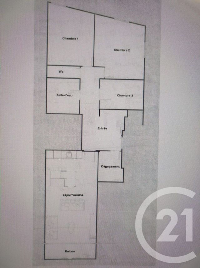 Appartement F4 à vendre - 4 pièces - 95.31 m2 - PARIS - 75017 - ILE-DE-FRANCE - Century 21 Patrimoine 17